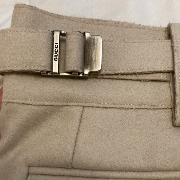 Rare! Gucci Italian Vintage Wool Tailored Pencil Skirt Beige Size 42 (US 6) - Picture 10 of 16